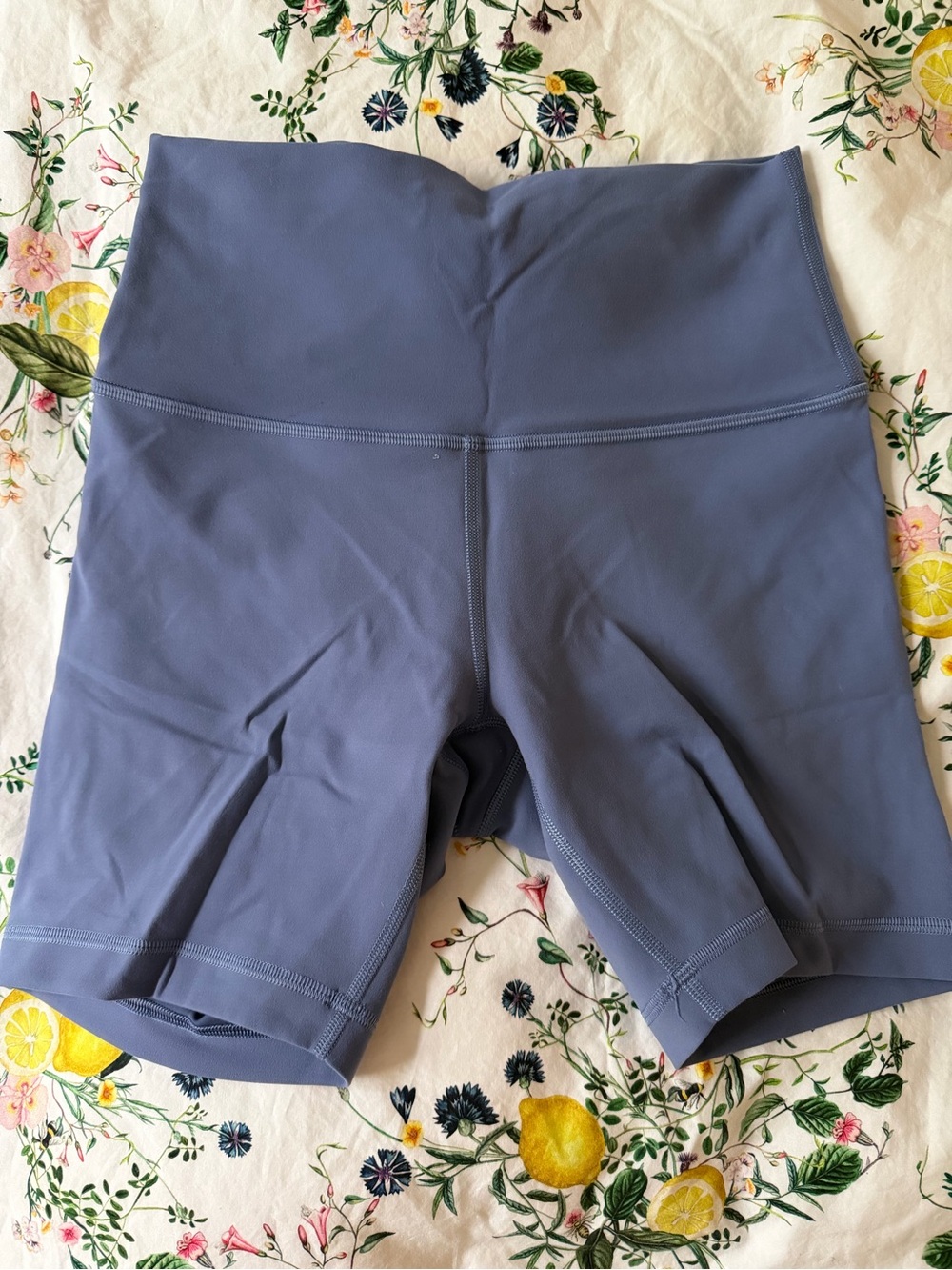 Lululemon High-Waist Women’s Athletic Bike Shorts — Dusty Blue